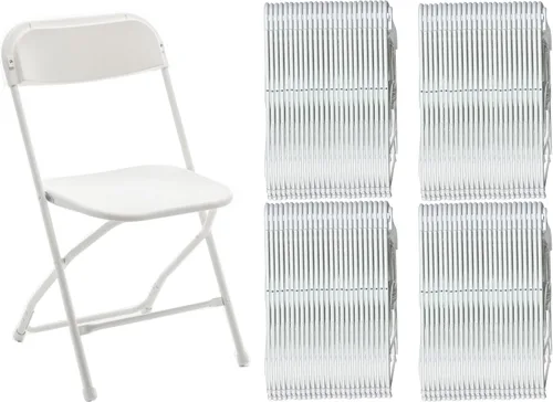 Vista 16 de BTEXPERT Silla Plegable de Plástico Blanco con Marco de Acero, Silla Comercial de Alta Capacidad para Eventos, Ligera, Set para Oficina, Boda