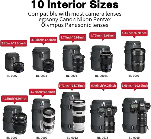 Vista 7 de Funda para lente DSLR para lente de cámara pequeña, se adapta hasta