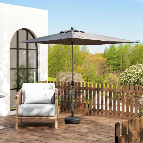 Vista 16 de Domi - Sombrilla rectangular de 6 x 4 pies para patio, sombrilla de mesa para exteriores con 8 varillas resistentes e inclinación, sombrilla de Beige