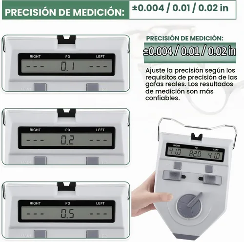 Vista 3 de Huanyu Pupilómetro Led Pd Meter con almohadilla de nariz mejorada 9AT