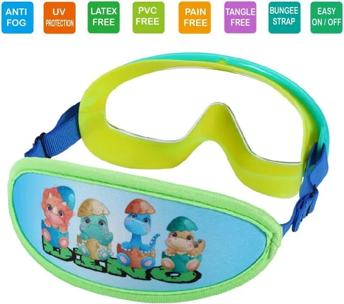 Vista 2 de Kids Goggles Swimming 4-7,Kids Goggles Fabric Strap,Wide View Swimming Goggles for Toddler