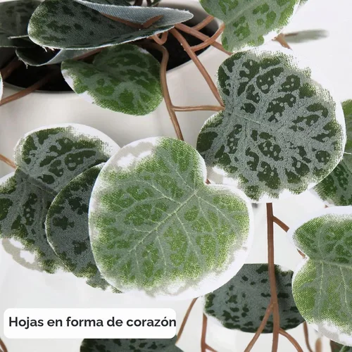 Vista 3 de Briful Plantas colgantes de imitación para interiores de 17 pulgadas, cadena artificial de corazón con semicírculo para montaje en pared, plantas