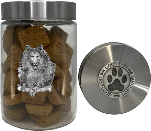 Vista 10 de Heritage Pewter Basset Hound Good Dog Treat Jar – Tarro de golosinas de 34 onzas con tapa hermética a rosca Regalo para propietarios de Basset