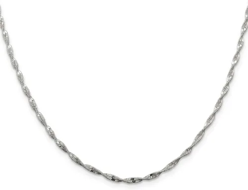Vista 3 de IceCarats Collar de cadena de espiga trenzada de plata de ley 925 de 0.079 in