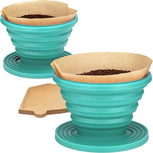 Vista 14 de COLETTI Sierra Camping Gotero de Café Pour Over — Gotero de Café Pour Over Plegable — Incluye Paquete de Filtros de Papel [Negro, Paquete de 1]