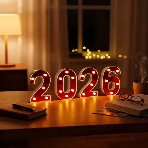 Vista 5 de Coume Número de luz LED 2026, números gigantes de marquesina para decoraciones de graduación, decoraciones de graduación 2026 para estudiantes