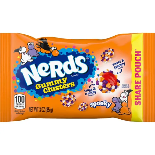 Vista 4 de Nerds Caramelos espeluznantes de Halloween, truco o trato, 3 onzas