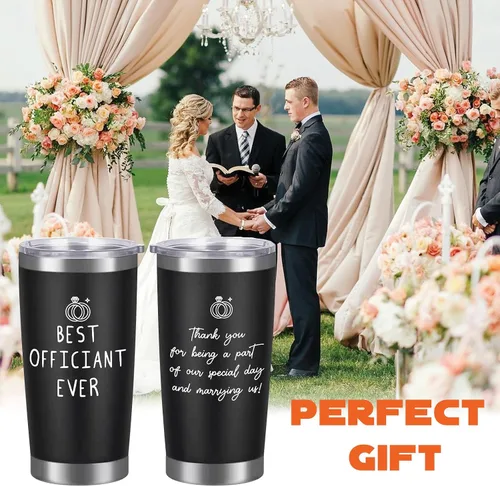 Vista 6 de Taza de café de regalo oficial de boda, regalo de novia y novio, regalo de agradecimiento para oficiante de boda, taza oficial de 20 onzas, taza