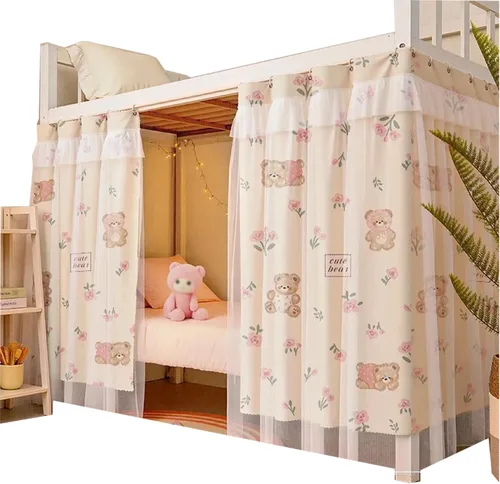 Vista 24 de Cortinas opacas para cama de privacidad con toldo grueso, mosquitero Mosquitera blanca 1aa