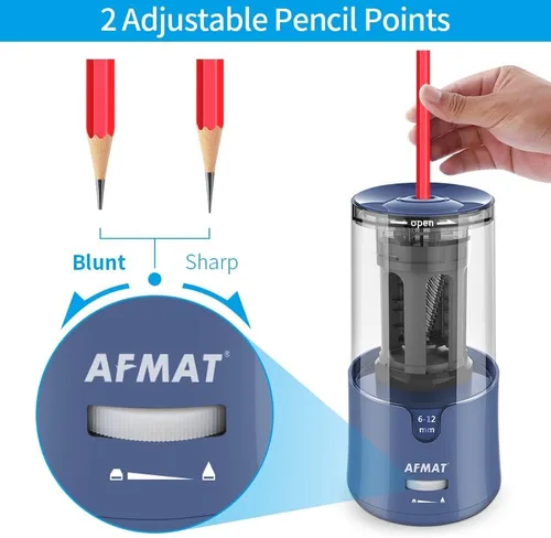 Vista 4 de AFMAT Sacapuntas de punta larga + sacapuntas manos libres totalmente automático para lápices de colores (PSA7+PSA8)