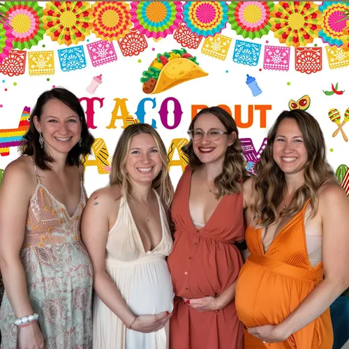 Vista 6 de Avezano Taco Bout a Baby - Fondo de fiesta mexicana para baby shower, pancarta temática de cactus neutro, 70.8 x 43.3 pulgadas