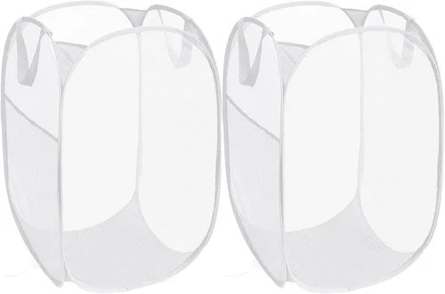 Vista 14 de Cestas plegables duraderas para lavandería, cesta desplegable resistente a desgarros para lavandería, cesta de ropa plegable con asas de transporte