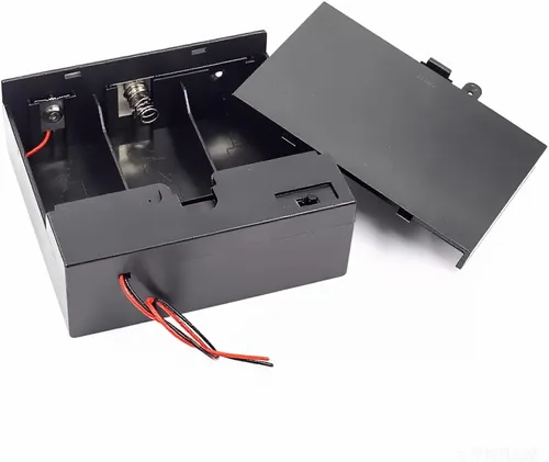 Vista 8 de 2 unidades de soporte para pilas D de 8 ranuras con respaldo doble y cables, caja para pilas de tamaño D de 8x1.5V 8D bilateral