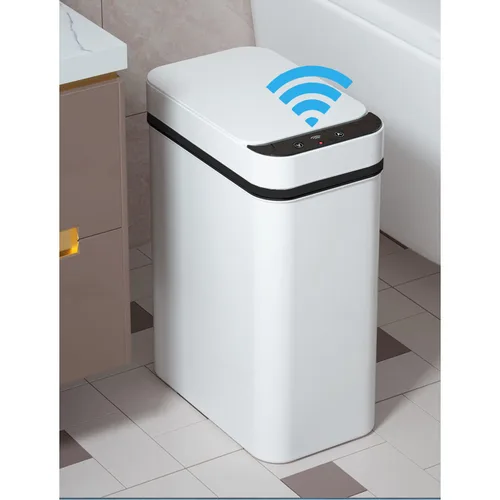 Vista 14 de Yatmung - Cubo de basura sin contacto para baño, cubo de basura inteligente de 2.5 galones con sensor de movimiento, papelera delgada con tapa