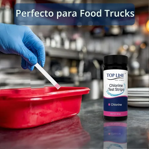 Vista 6 de 200 tiras reactivas de cloro para servicio de alimentos de 0 a 500 ppm (paquete de valor) - Tiras de prueba de desinfectante de blanqueador