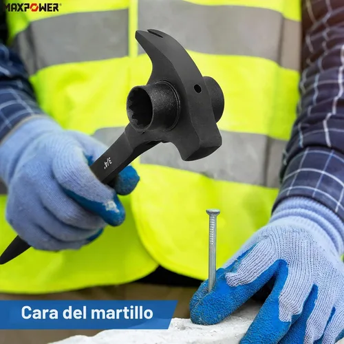 Vista 5 de MAXPOWER - Llave de andamio Spud de 3/4" x 7/8" Llave Podger de doble enchufe, funciones multifuncionales con barra de palanca de garra y cara