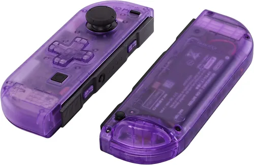 Vista 3 de eXtremeRate Clear Atomic Purple Joycon Handheld Controller Housing (D-Pad Version) with Full Buttons, DIY Replacement Shell Case for Nintendo Switch