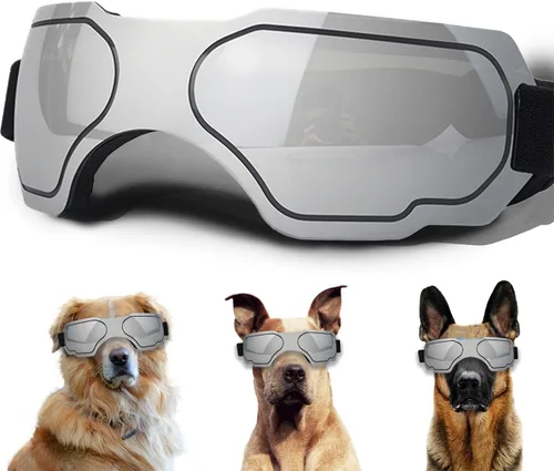 Vista 24 de Gafas de sol para perros pequeños, gafas para perros con correa ajustable, protección UV, adecuadas para perros pequeños Estilo liso-Multicolor