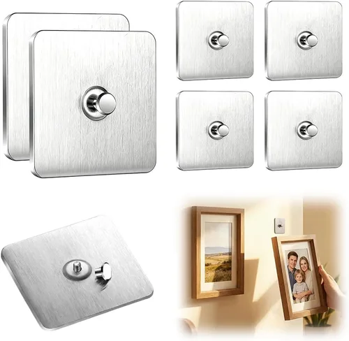 Vista 12 de Ganchos adhesivos sin taladros, colgadores de fotos mejorados sin clavos, ganchos adhesivos de montaje en pared para colgar, ganchos de pared sin