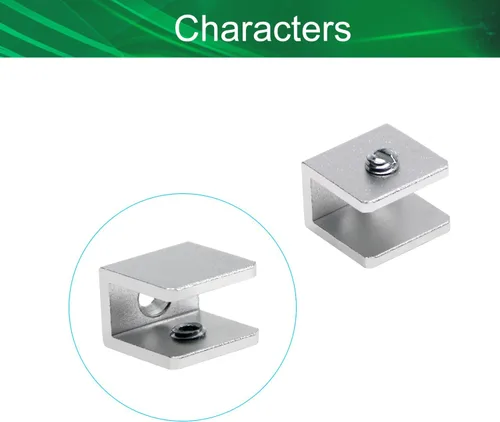 Vista 3 de Soporte de estante de vidrio ajustable de aleación de aluminio, soporte de clip de abrazadera de gabinete de puerta rectangular para 0.197-0.315 in