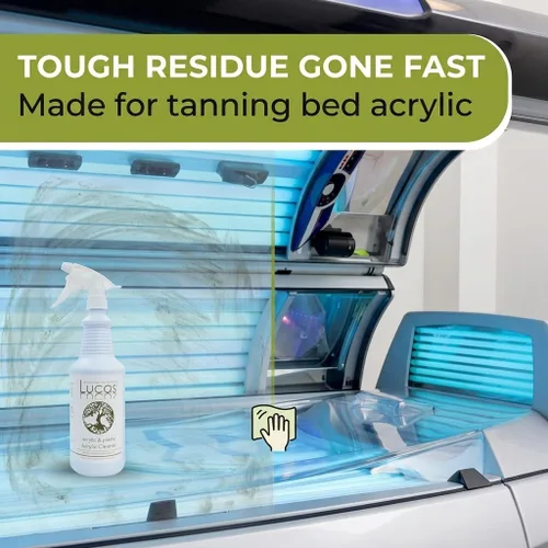 Vista 7 de Spray limpiador de acrílico y plástico para superficies no porosas y camas de bronceado, listo para usar, limpiador sin rayas para plexiglás