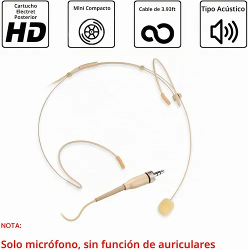 Vista 2 de Auriculares con micrófono para colgar sobre la oreja para Sennheiser Wireless System Bodypack transmisor, ideal para conferencias, actuaciones
