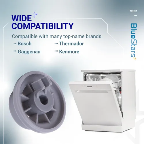 Vista 5 de BlueStars 165314 Rueda del Estante Inferior del Lavavajillas Piezas de Lavavajillas Bosch - Compatible con lavavajillas Bosch y Kenmore - Reemplaza