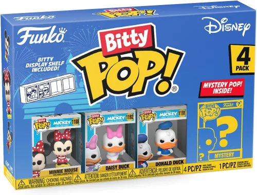 Vista 9 de Funko Bitty Pop! Disney - Minnie, paquete de 4 – Minnie Mouse (vestido rojo), pato margarita, pato Donald y una figura misteriosa sorpresa – 0.9