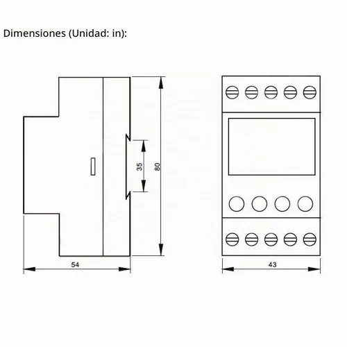 Vista 6 de ATO Relé de monitoreo multifuncional, voltaje de línea, 3 fases, voltaje de fase de CA 208-480V, tiempo de retardo ajustable de 0.1-30s, relé