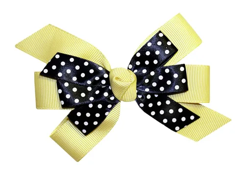 Vista 10 de WD2U - Lazo de pelo de grogrén punteado negro de 4.5 pulgadas para niñas en clip de cocodrilo de EE. UU. (negro)