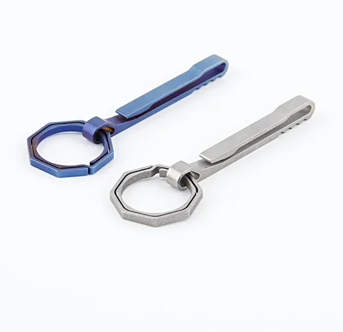 Vista 7 de Hike Belt Bottle Llavero Titanio Ti Clip Multiusos Hebilla Llavero TC4 Multifunción Camp Edc Anillo Exterior