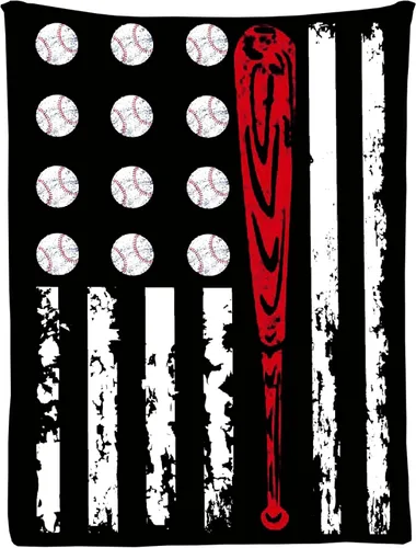 Vista 31 de Manta suave y acogedora con bandera de Estados Unidos de béisbol para niños, niñas, bebés, recién nacidos, manta de recepción de Navidad, 40 x 30
