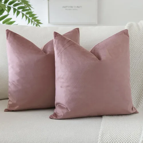 Vista 21 de OTOSTAR - Fundas de almohada decorativas de 16 x 16 pulgadas, fundas de cojín de terciopelo suave, fundas cuadradas para sofá, cama, sofá del hogar