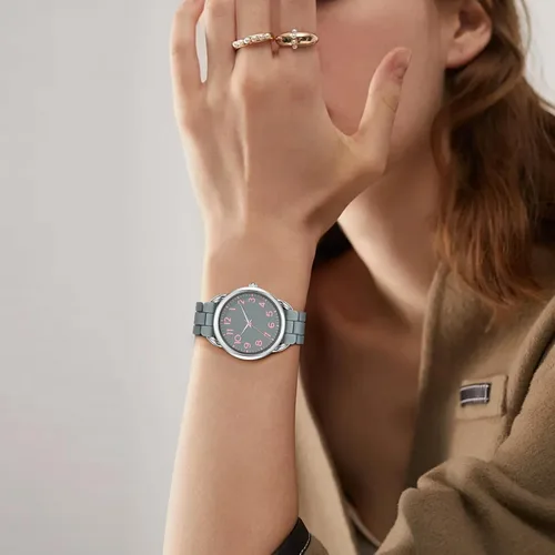Vista 6 de Asan Ge Reloj resistente al agua para mujer, elegante correa de silicona para muñecas de mujer de 5 a 7 pulgadas, esfera de 1.417 in con números