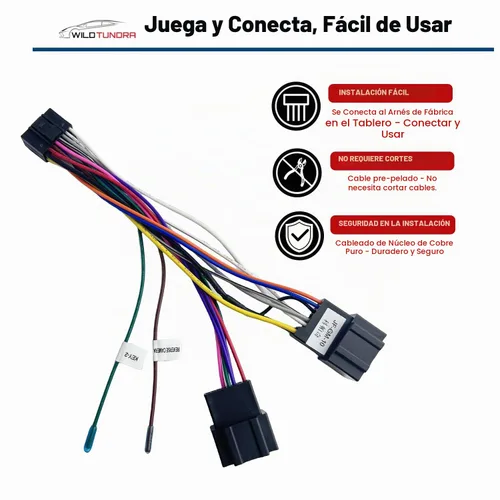 Vista 6 de Adaptador de arnés de radio ISO de 16 pines para Chevrolet 2006-2014 Buick 2008-2017, arnés de cableado estéreo de coche Android de 16 pines