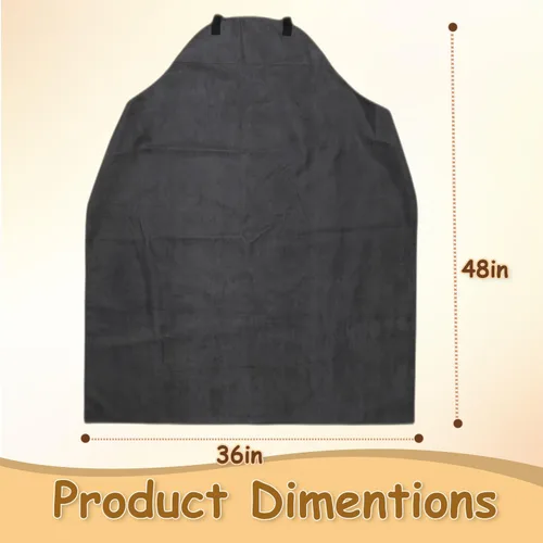 Vista 4 de Urby Delantal de trabajo grande y alto de talla grande: delantal de soldadura de cuero resistente al fuego, lona de madera y taller.