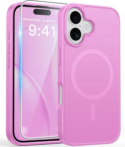 Vista 96 de FNTCASE - Funda para iPhone 16 Pro: magnética, mate, translúcida, de grado militar, protectora contra caídas, resistente, fina, duradera y a prueba