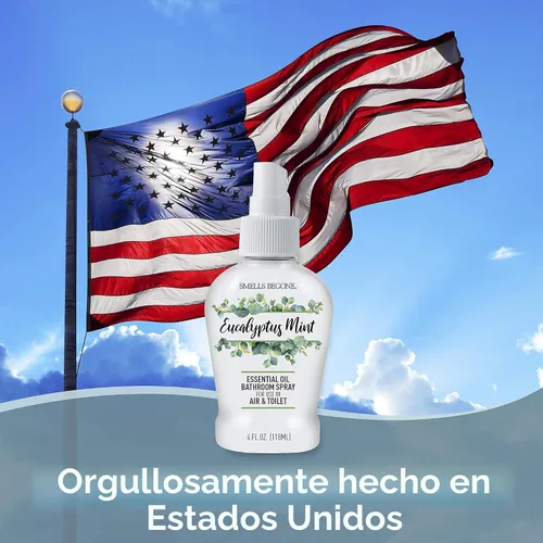 Vista 4 de SMELLS BEGONE Ambientador de aceite esencial en espray para baño, elimina los olores del baño y el inodoro, fabricado con aceites esenciales, aroma
