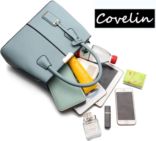 Vista 8 de Covelin bolso de mano de cuero durable tamaño mediano, mini bandolera, para mujer.