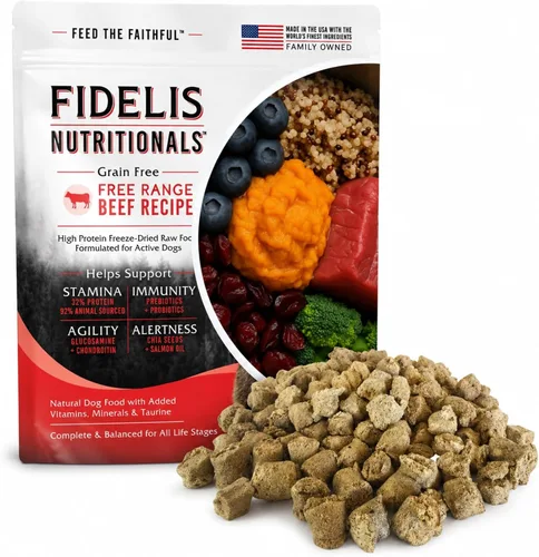 Vista 11 de FIDELIS Alimento crudo liofilizado para perros – Decoración de carne de res alta en proteínas y comida para los comensales exigentes – Nutrición
