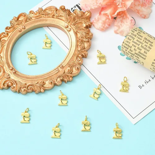Vista 5 de Stiesy Dijes de latón dorado para hacer joyas, colgantes a granel para collares, pulseras, aretes, manualidades, Vidrio, Sin piedra preciosa
