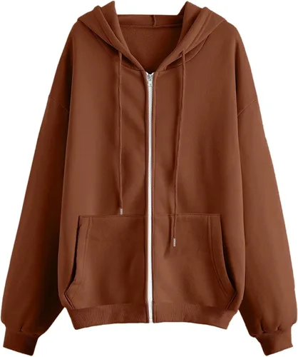 Vista 4 de Charella Conjunto de dos piezas para mujer, sudadera con cremallera y bolsillo, camisas y pantalones cortos casuales
