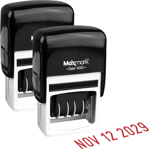 Vista 17 de MaxMark 2000 Dater - Sello de fecha autoentintado, color negro, paquete de 2
