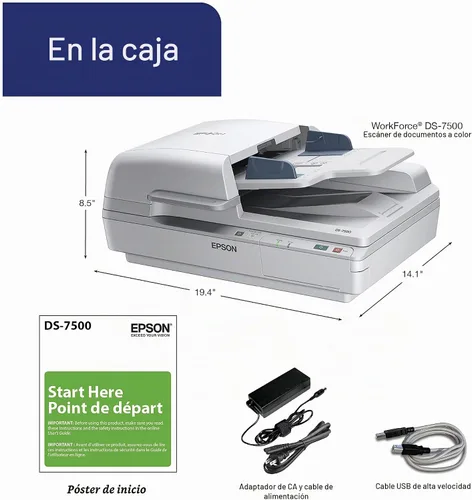 Vista 3 de Epson Workforce DS-7500 Escáner de documentos a color (B11B205321)