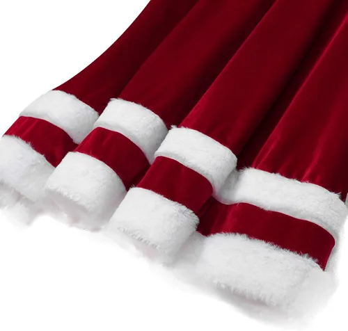 Vista 5 de dPois Conjunto de disfraces de terciopelo suave para mujer, disfraz de Papá Noel, disfraz de Navidad