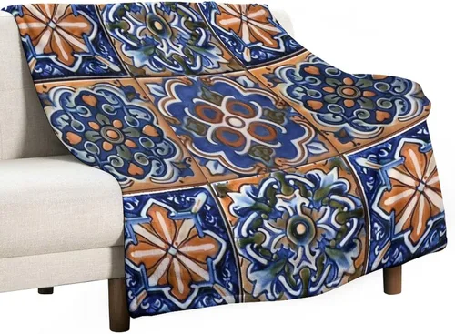 Vista 14 de Manta bohemia mexicana retro a rayas multicolor, manta bohemia étnica cálida de 30 x 40 pulgadas, suave manta de felpa mullida y acogedora manta