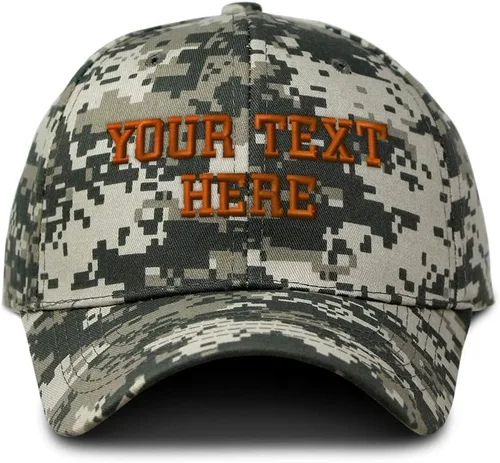 Vista 8 de Gorra de béisbol de camuflaje con texto personalizable, gorras de caza/papá para hombres y mujeres