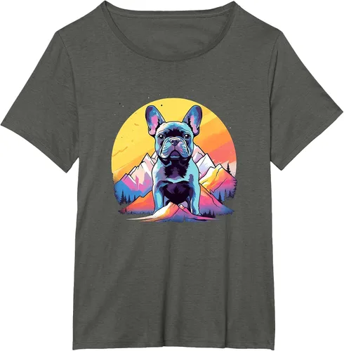 Vista 68 de French Bulldog Dog Men Women Kids T-Shirt Asphalt Grey