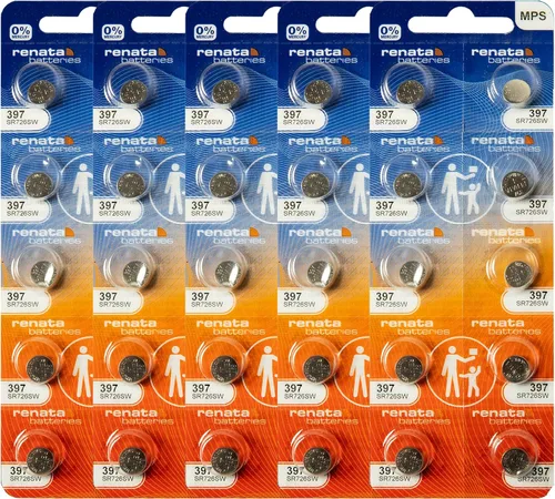 Vista 8 de Renata 397 SR726SW Baterías – 1.55 V Óxido de Plata 397 Batería de reloj (2 unidades)