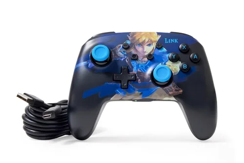 Vista 6 de PowerA Enhanced Wireless Controller for Nintendo Switch with Lumectra - Wake Up Link, Gamepad, Game Controller, Bluetooth Controller, Rechargeable